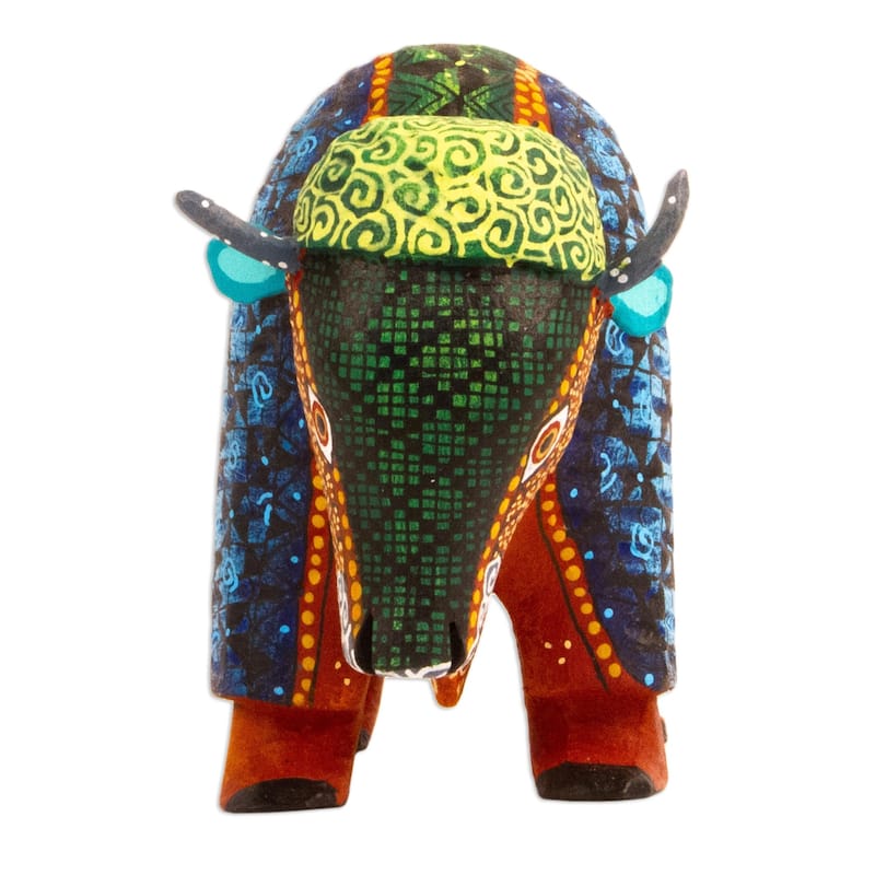 Novica Handmade Buffalo Dream Wood Alebrije Sculpture
