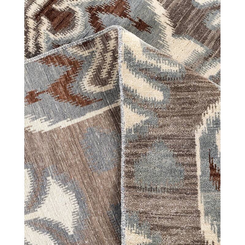 Ikat One-of-a-Kind Hand-Knotted Area Rug, Gray - 9' 1" x 12' 5"