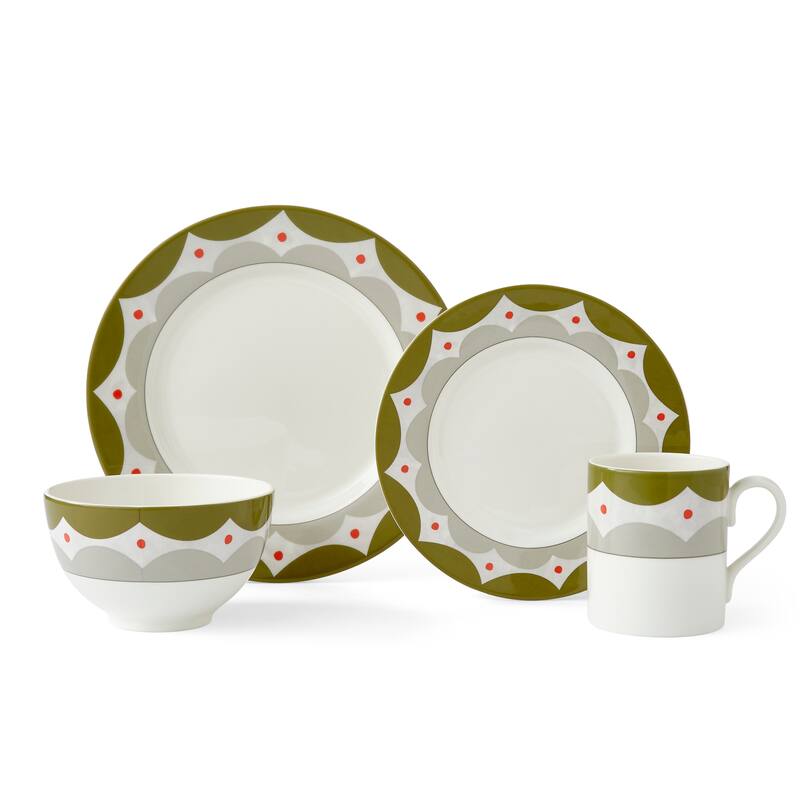 Kit Kemp for Spode Geo 4 Piece Place Setting - Green