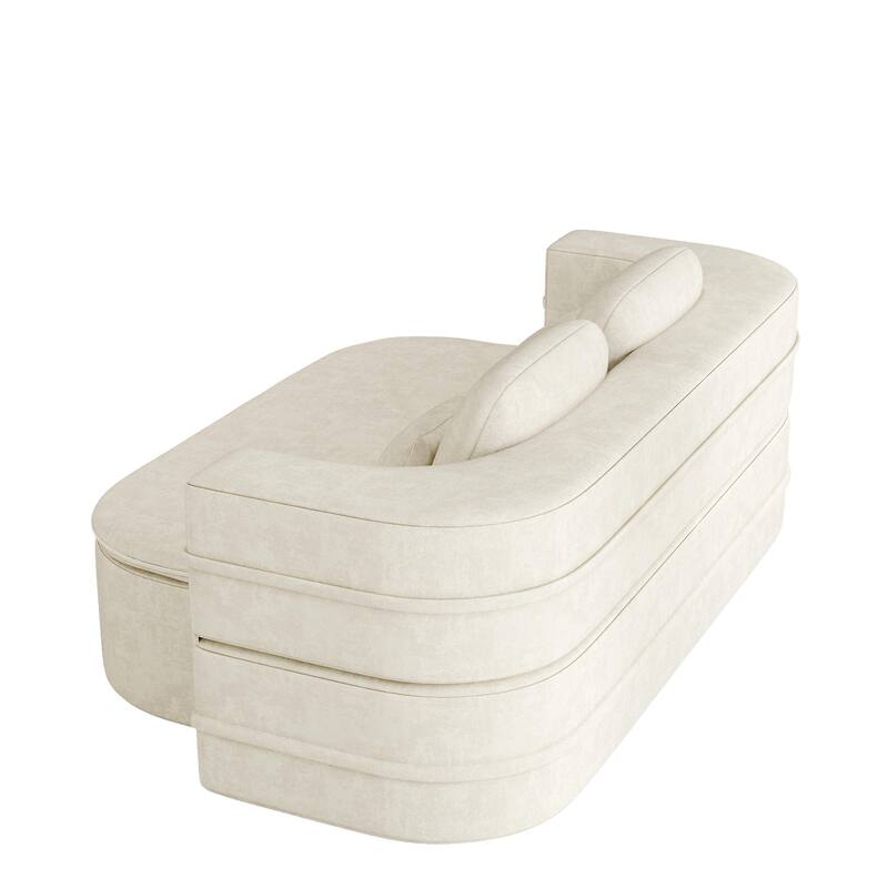 GDFStudio - Willoughby Chenille Foldable Sleeper Sofa Bed with Multi Functional Blanket