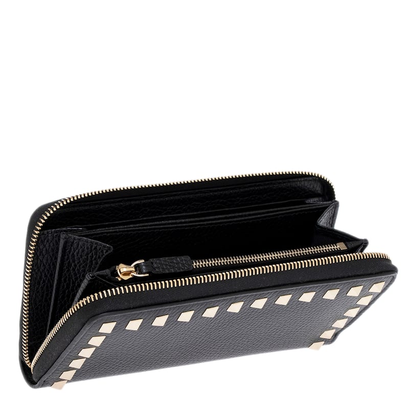 Valentino Rockstud Zip Around Wallet