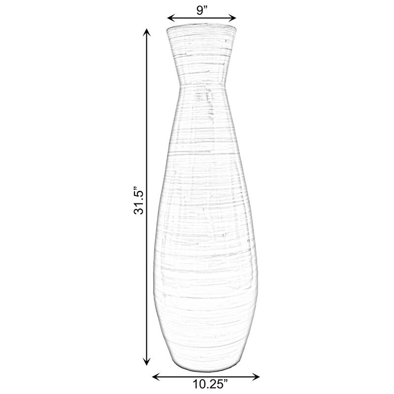 Uniquewise Classic Bamboo Floor Vase Handmade, For Dining, Living Room, Entryway, Fill Up With Dried Branches Or Flowers