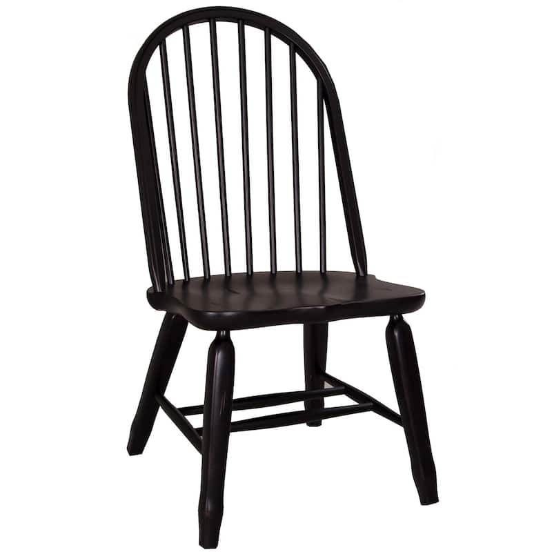 Treasures Rustic Oak Black Bow Back Side Chair (Set of 2)