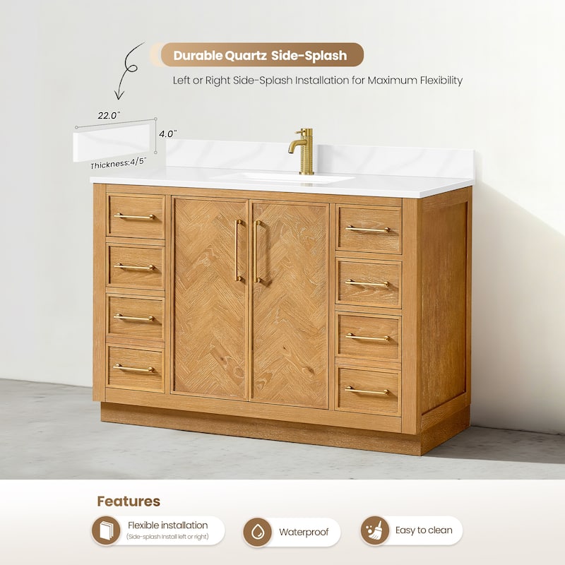 Jakarta Bath Vanity with Quartz Stone Top without Mirror