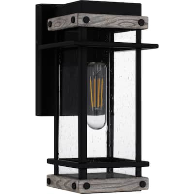 Strader 1-Light Matte Black Outdoor Wall Lantern