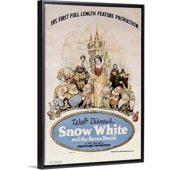 Snow White And The Seven Dwarfs 1937 Black Float Frame Canvas Art Overstock