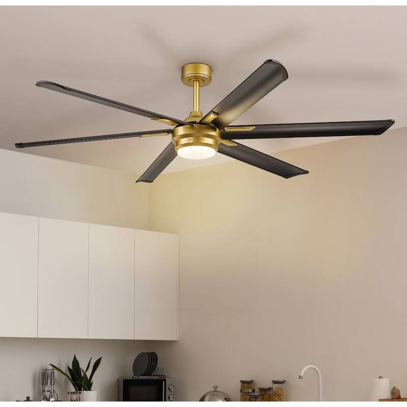 72 Inch 22W Led DC Motor Ceiling Fans with Lights, 6 Reversible Blades