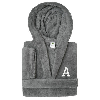 Sweet Kids 100% Polyester SUPER PLUSH Double Brushed Hooded Bathrobe with White Bookman Monogram