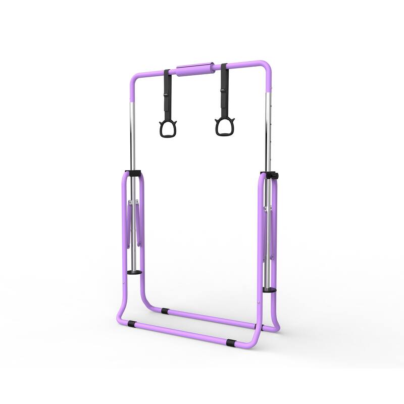 Gymnastics Bar for Kids, Gymnastics Horizontal Bar with Adjustable Height Foldable Training Bar with Mat for Home Practice