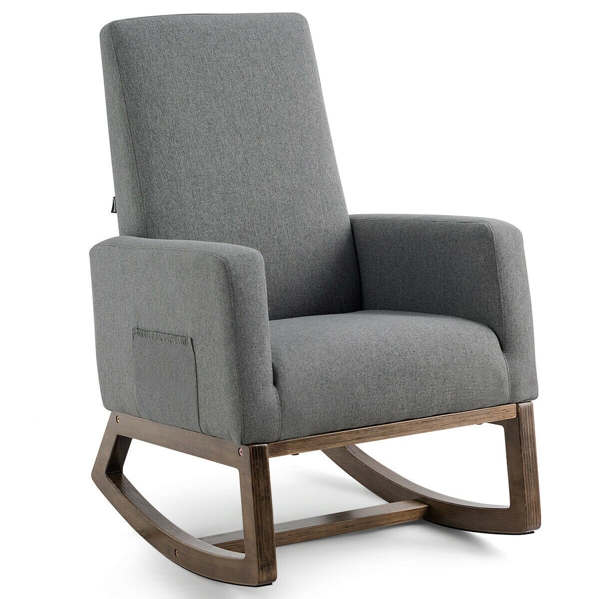 Costway Mid Century Retro Fabric Upholstered Massage Rocking Chair Overstock 24121487 This ergonomic chair can give you strong suppo. costway mid century retro fabric upholstered massage rocking chair
