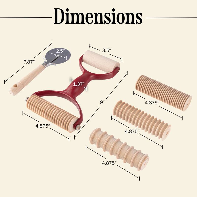 Classic Cuisine 7 Pcs Pasta Making Tools with Pasta Cutter and Rollers