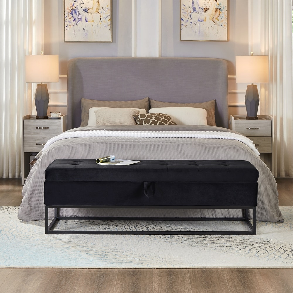 Bed Bench Metal Base with Storage