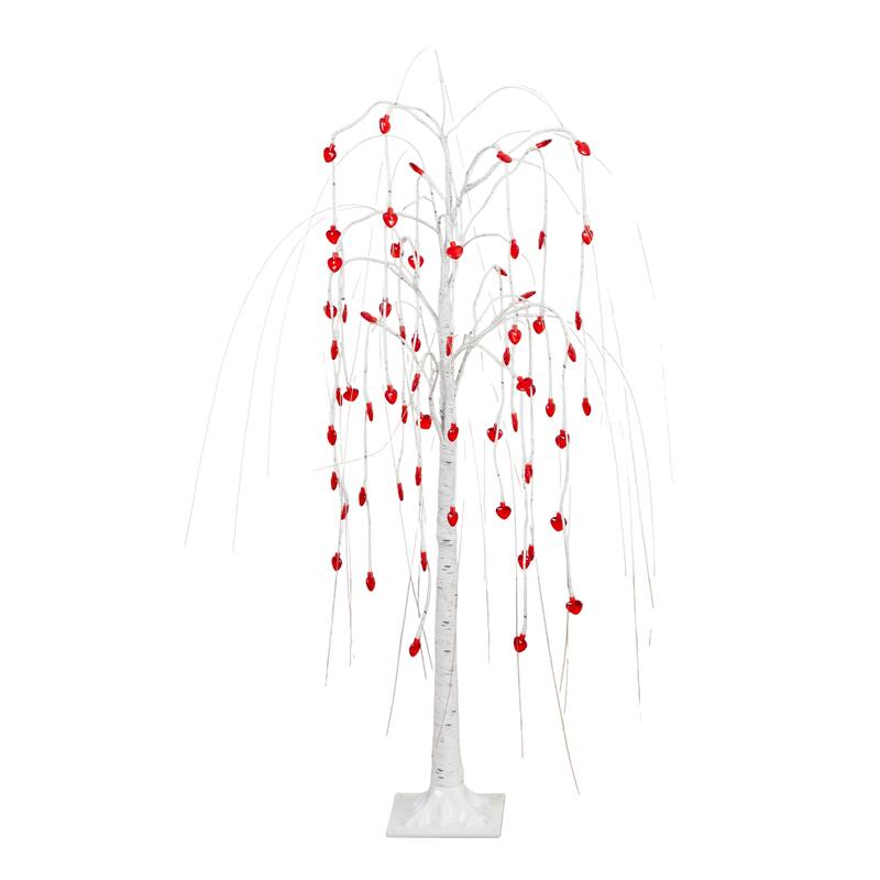 4-ft Pre-Lit Valentine's Day Willow Tree with 48 Heart Shaped Lights