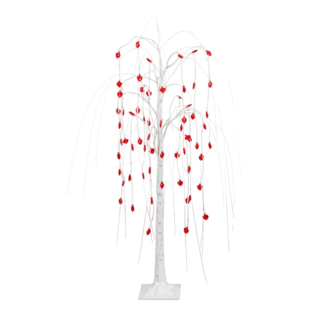4-ft Pre-Lit Valentine's Day Willow Tree with 48 Heart Shaped Lights