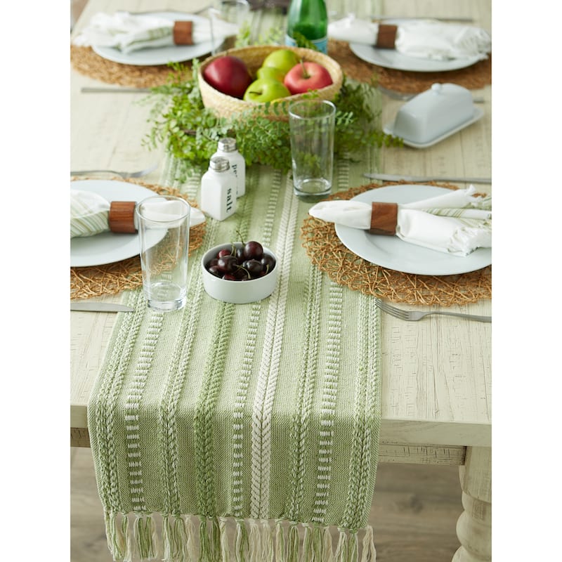 DII Black Braided Stripe Table Runner