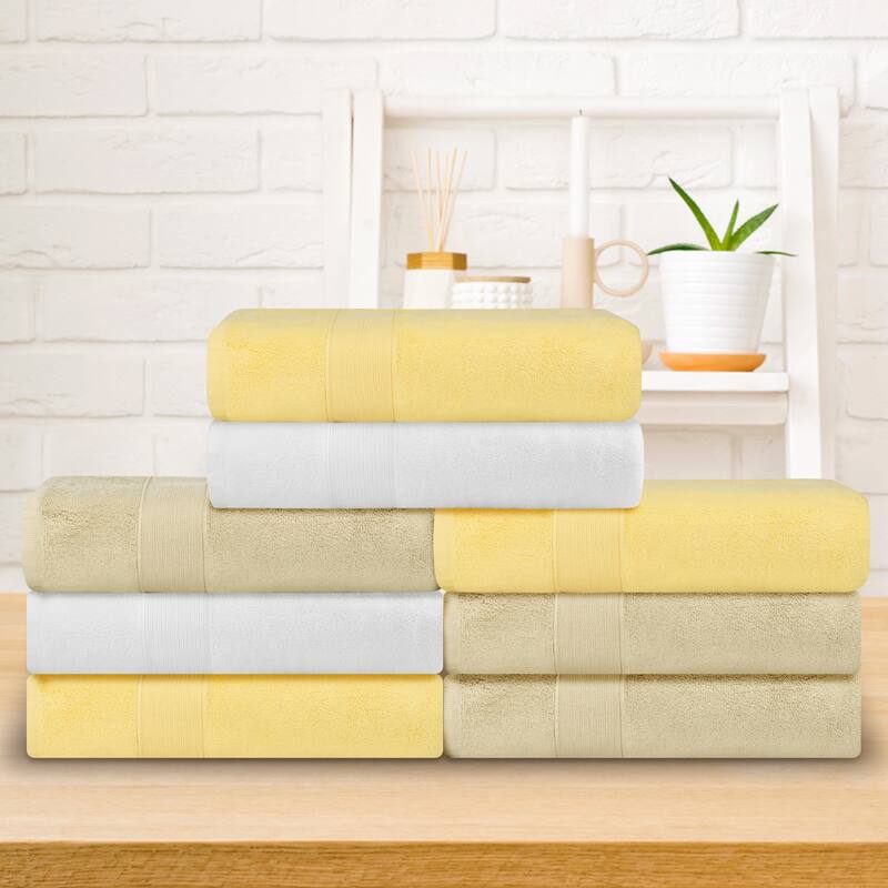 Solid Oversized 2 Pack Bath Towel Set, Thick Cotton, Highly Absorbent Towels for Gym, SPA, Yoga 28" x 56"