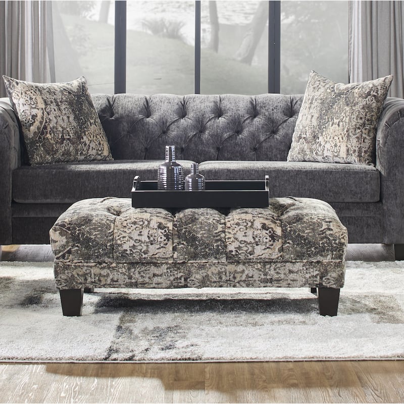 Roundhill Furniture Berliton Fabric Tufted Oversized Ottoman