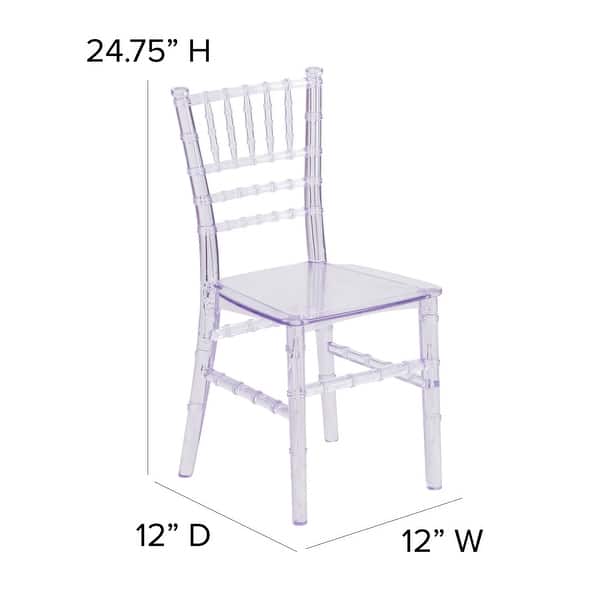 dimension image slide 1 of 3, Kids Resin Stacking Chiavari Chairs for Formal Events (Set of 10)