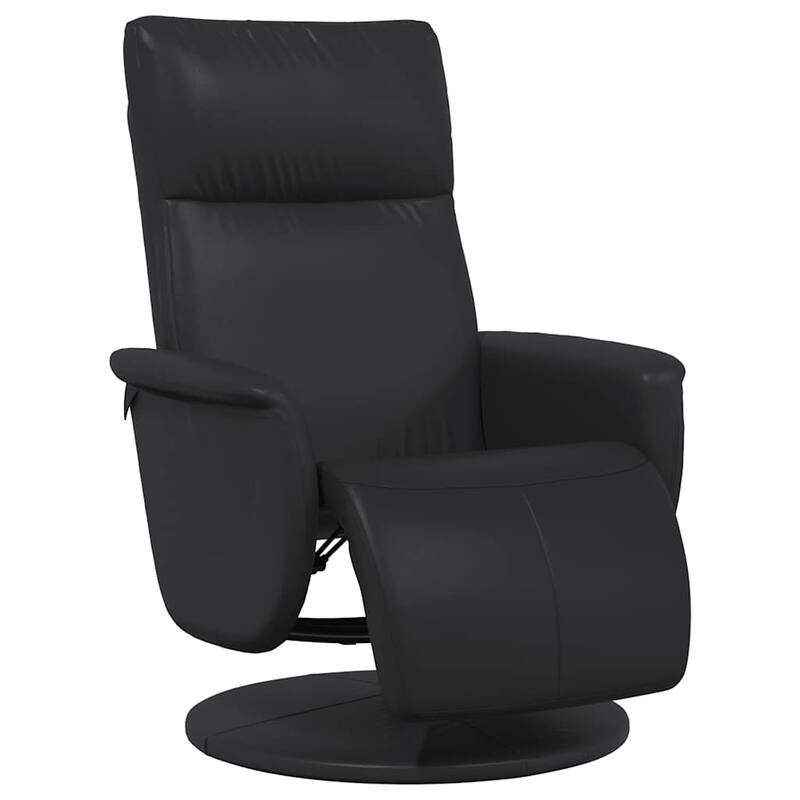 vidaXL Recliner Chair with Footrest Black Faux Leather
