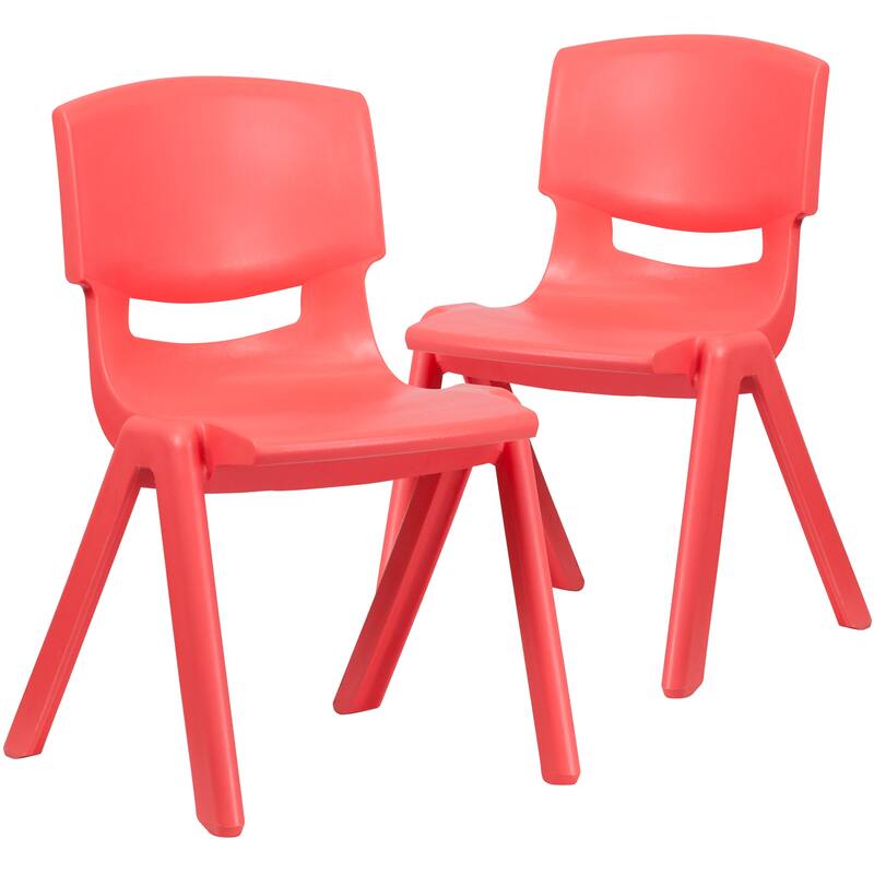 2 Pack Plastic Stackable School Chair with 15.5"H Seat
