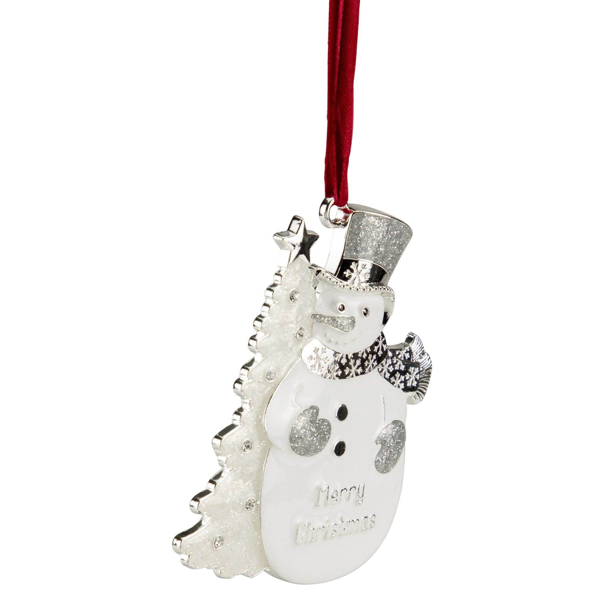 Genuine Leather - Snowman Ornament - Christmas - Silver Glitter - Whit –  Almost Friday Designs