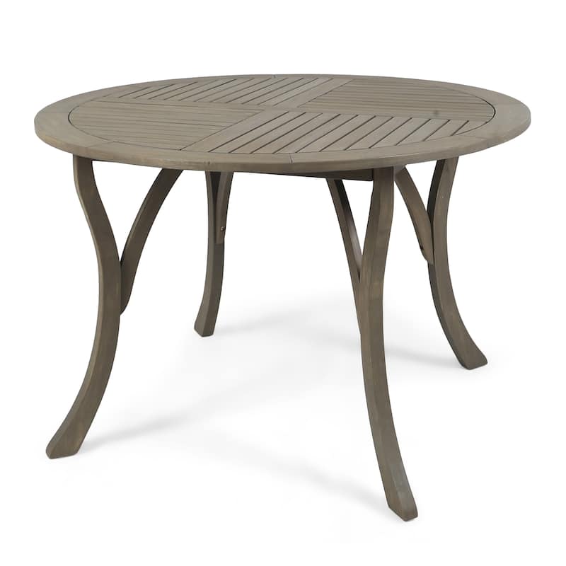 Collins Outdoor 5 Piece Acacia Wood and Wicker Dining Set by Christopher Knight Home