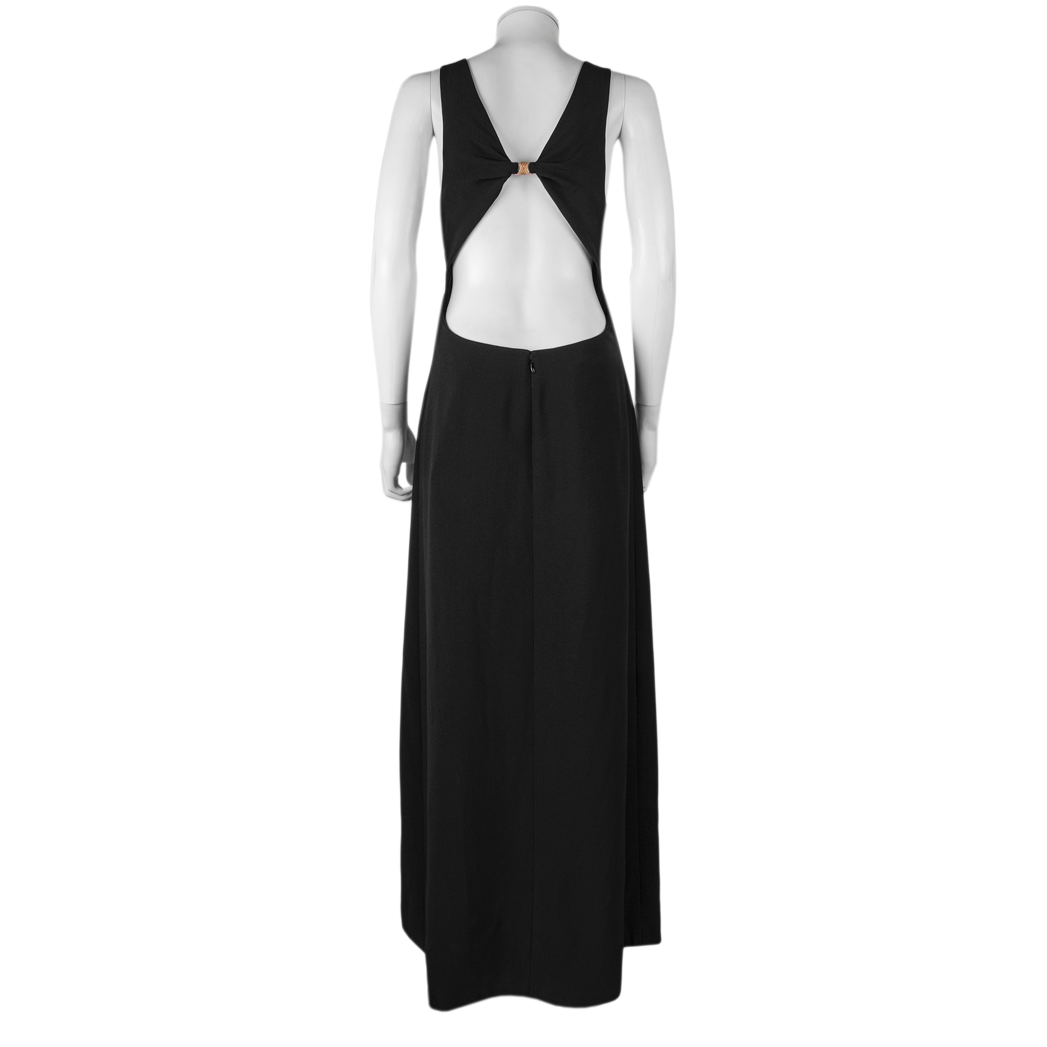 celine open back dress Celine Women's Black Triomphe Sleeveless Open Back Maxi Dress Size 36