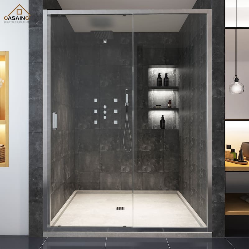 CASAINC 60 "x 72" Framed Single Sliding Shower Door