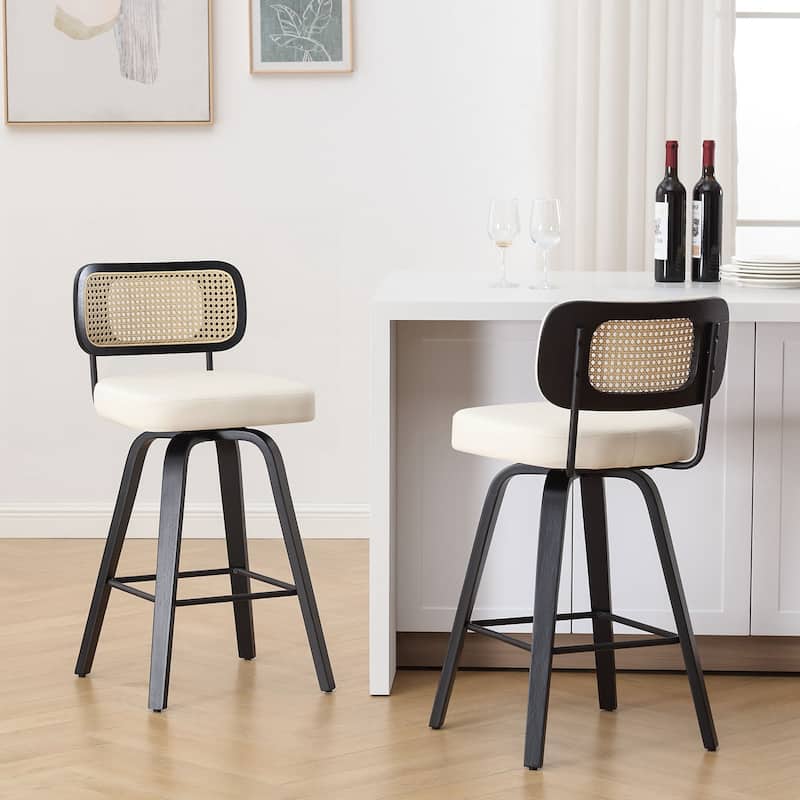 26"/29" Swivel Counter/Bar Stools with Black Bentwood Legs