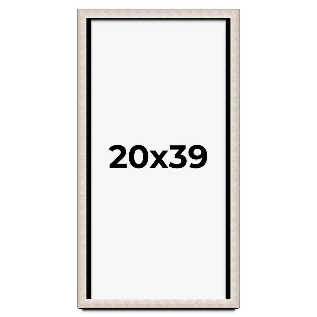20x39 Shadow Box Frame Silver Real Wood Contemporary Shadowbox Display Frame UV Acrylic Front Acid Free Backing and Hardware