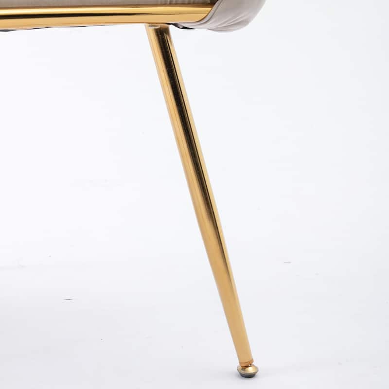 Simple Leisure Velvet Accent Chair Dresser Stool Set of 2, with Gold Metal Foot