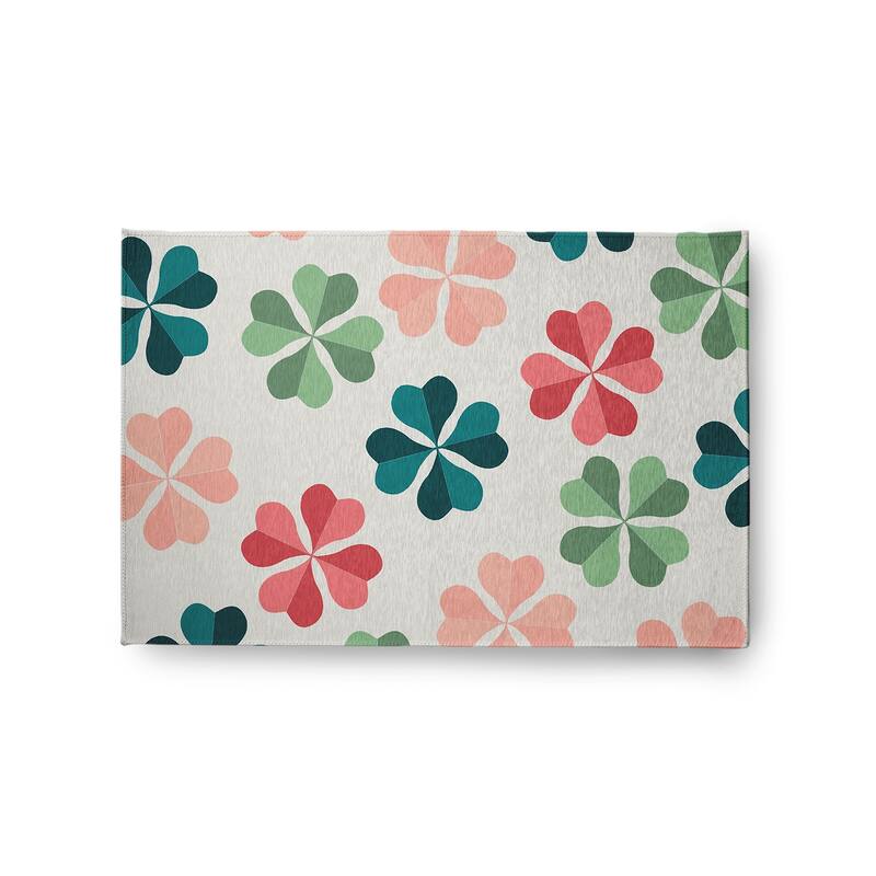 Lucky Patch St. Patrick's Day Chenille Indoor/Outdoor Rug - Ocean Abyss Green - 2' x 3'