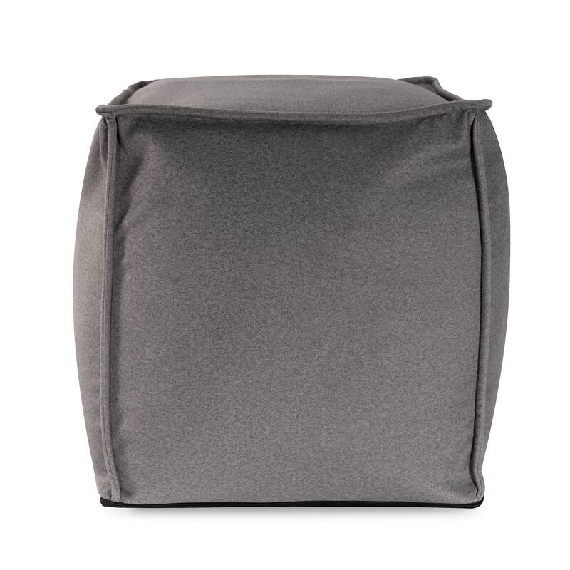 Qiviut Gray Square Pouf