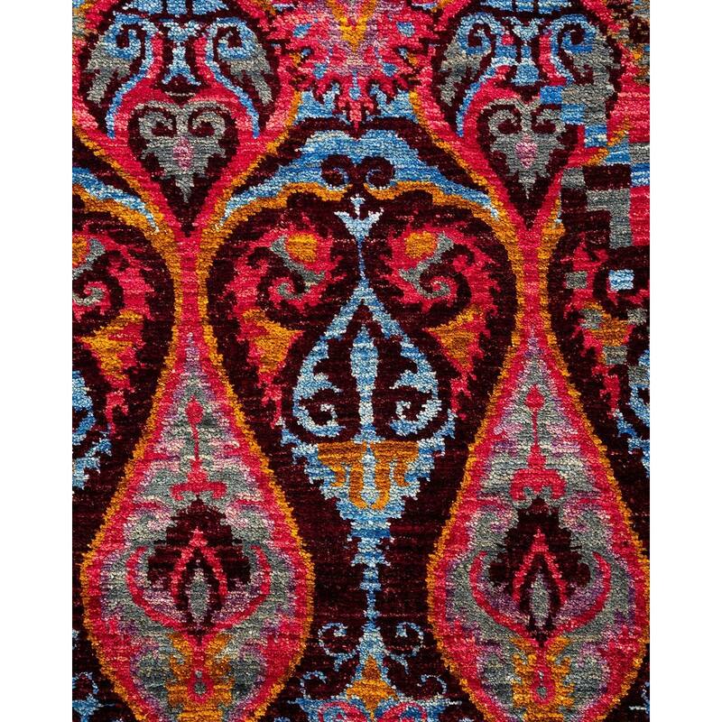 Overton Hand Knotted Wool Vintage Inspired Modern Contemporary Suzani Multi Area Rug - 3' 2" x 5' 2"