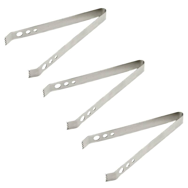 Chef Craft 7" Stainless Steel Ice Cube Serving Tongs - 3 Pack
