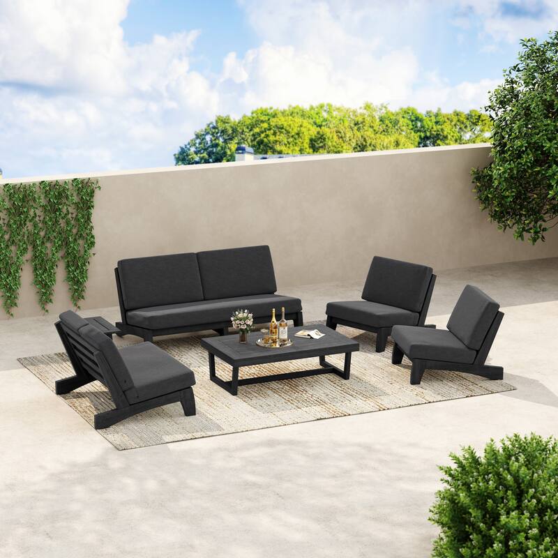 8-Piece Outdoor Sofa Set with Loveseat, 2 Club Chairs & Matching Tables
