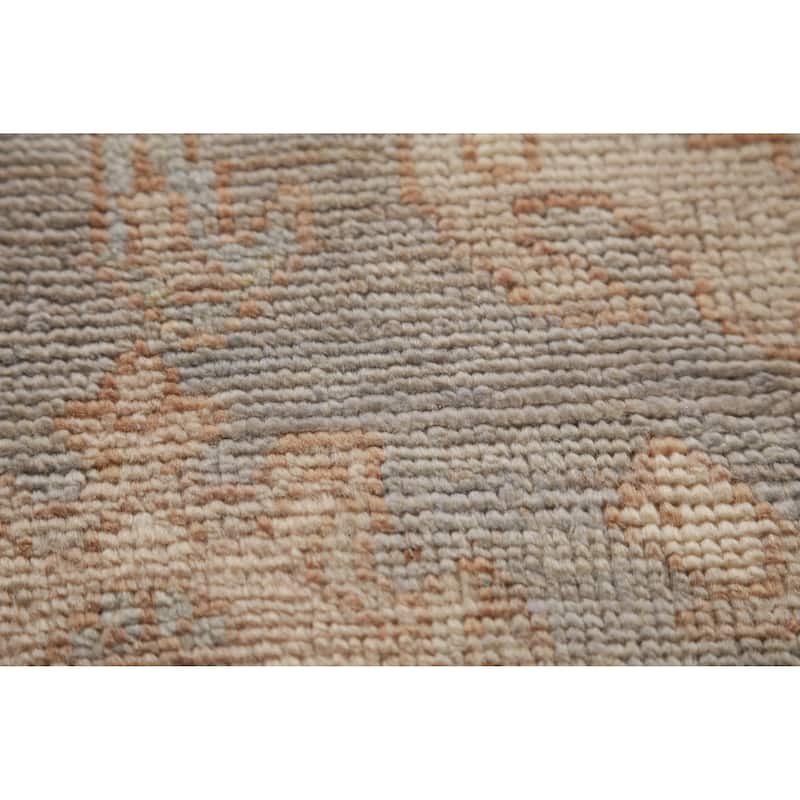 Hand Knotted Oriental 100% Wool Carpet Transitional All-Over Greys & Charcoal Oushak Area Rug - 14' 0'' X 10' 1''