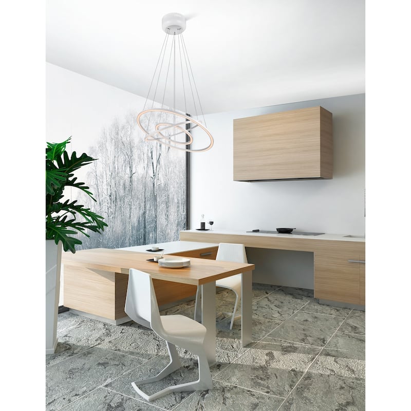 Chalice LED Chandelier With White Finish