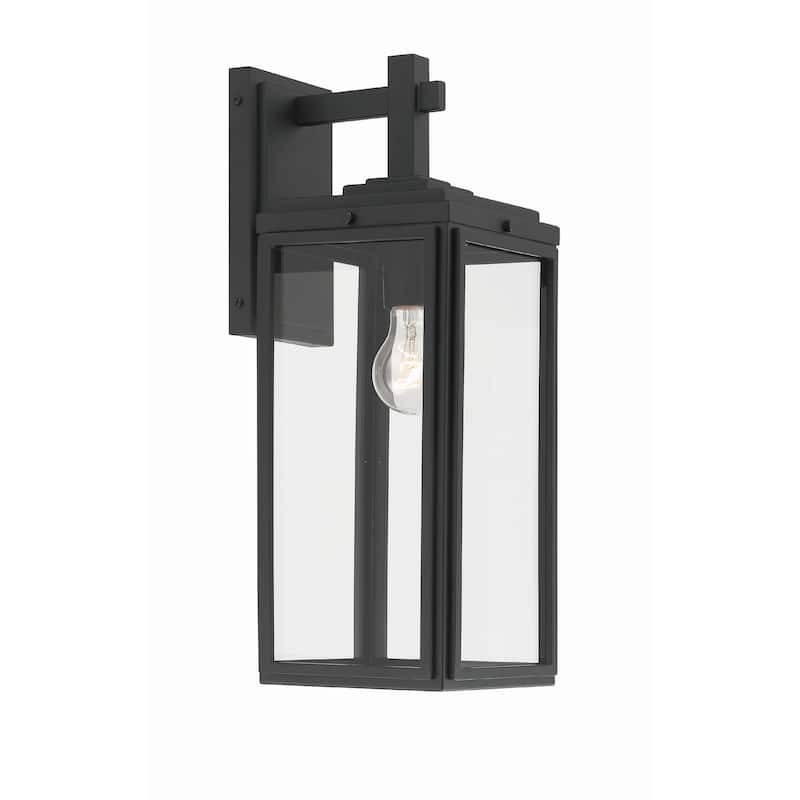 Byron 1 Light Matte Black Outdoor Wall Mount - 6.5"W x 17"H x 7.75"D