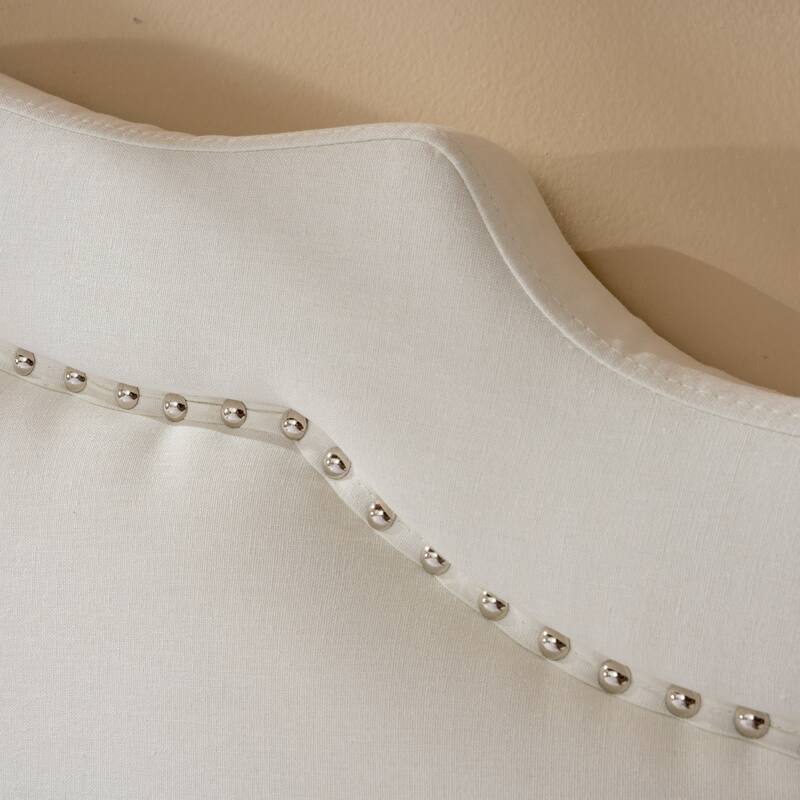 Upholstered Headboard Queen Size, Solid Wood Head Board with Durable Metal Legs