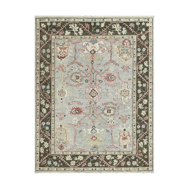 LoomBloom Multi Size Moss Traditional Handmade Oushak Wool Area Rug