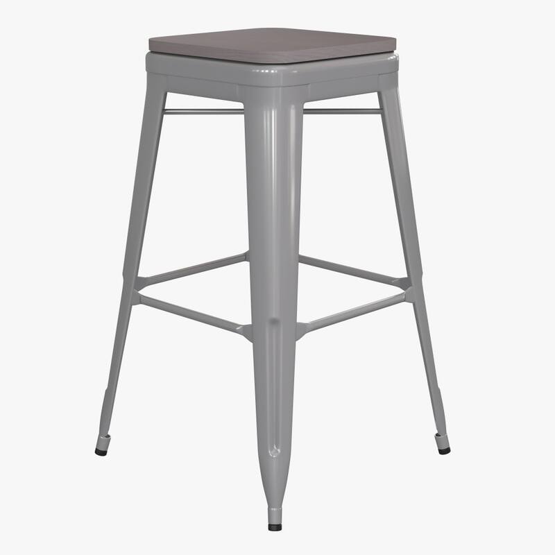 All-Weather Backless Commercial Bar Stool with Poly Resin Seat
