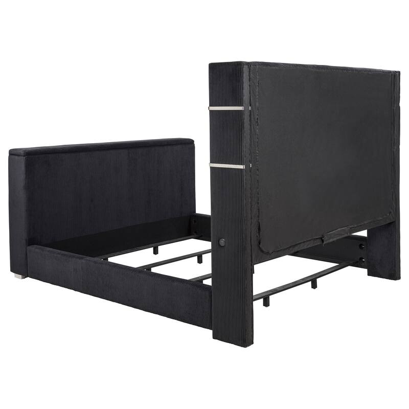 Tisdall Flame Visualizer Wingback TV Bed Black