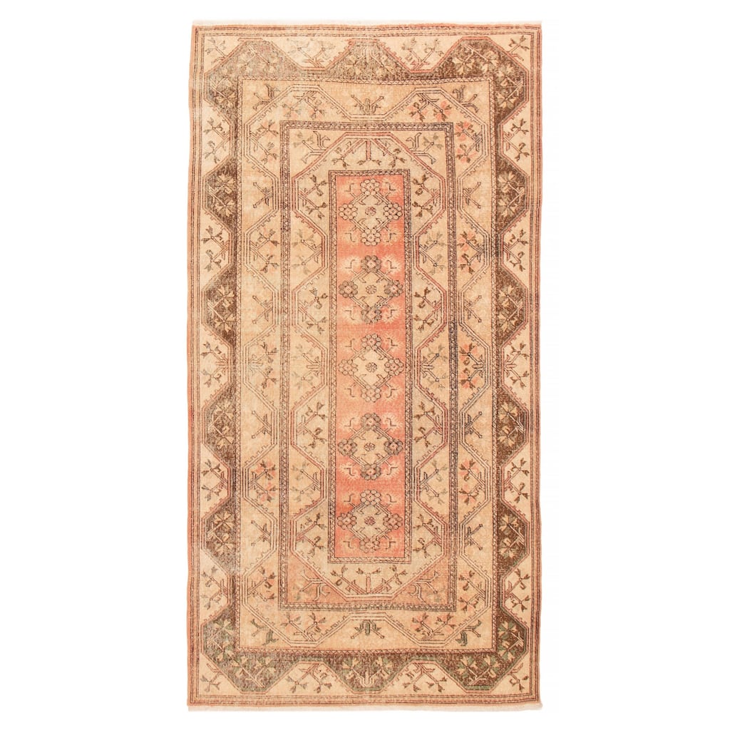 ECARPETGALLERY Hand-knotted Antalya Vintage Salmon Wool Rug - 5'6 x 10'4