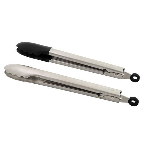 KitchenAid 2-Piece Stainless Steel Silicone Tipped and Serving Tong Set
