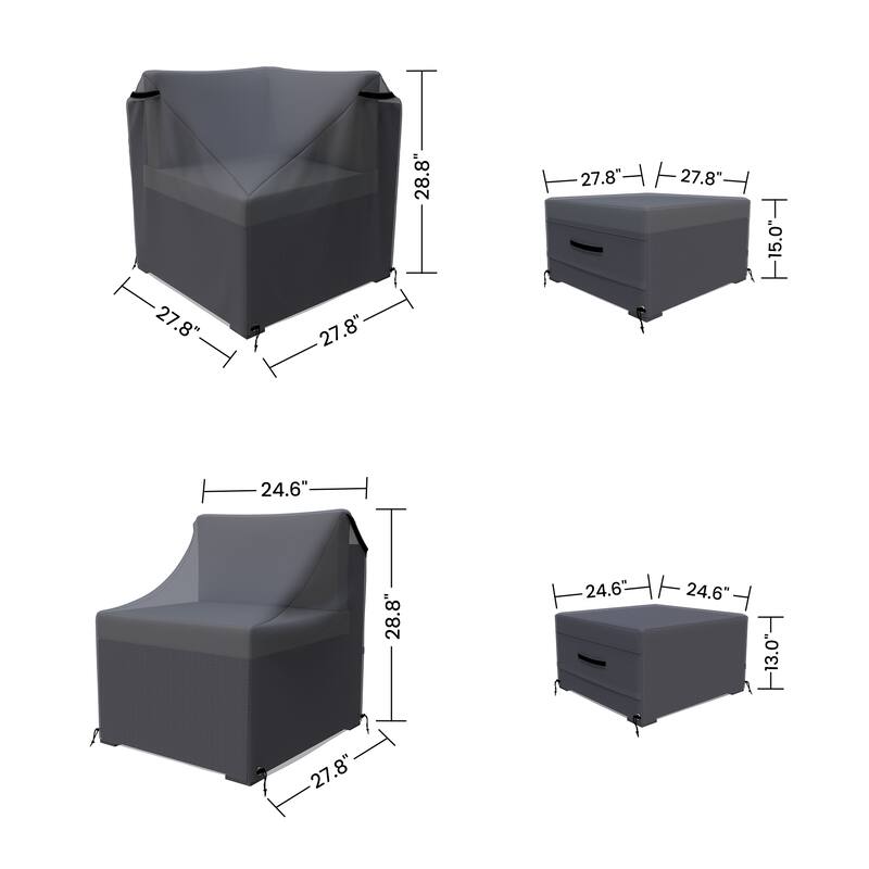 Forever Patio Outdoor Conversation Set Furniture Cover ( Set of 5 ) - 28 x 26 x 26