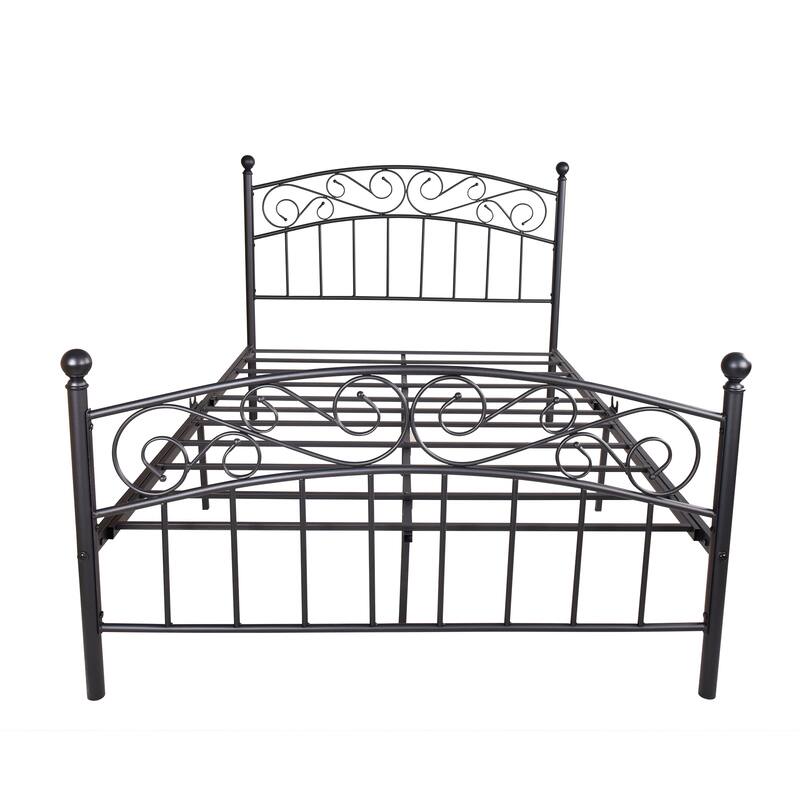 Heavy Duty Metal Platform Bed Frame with Headboard and Footboard Bed