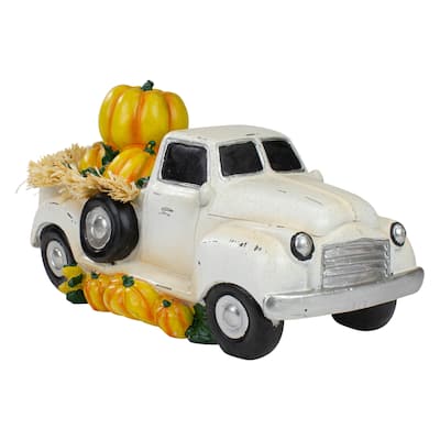 Truck Full of Pumpkins and Hay Thanksgiving Decoration - 11.25"