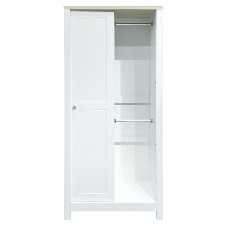 Bedroom Storage Wardrobe with 2 Drawers and Open Shelve