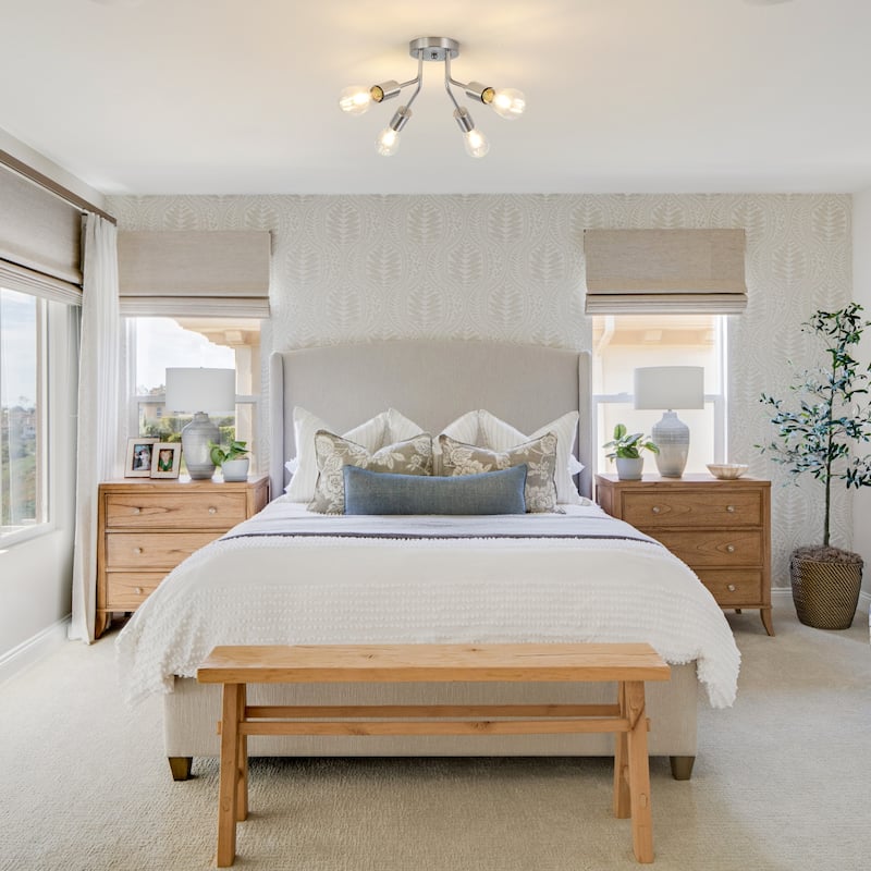 Modern 4-Light Semi Flush Mount Ceiling Light for Dining Room Bedroom Hallway Entryway